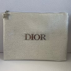 Dior Silver Flat Zip Pouch/Clutch