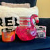 Bath & Body Works Flamingo Water Globe 3 Wick Candle Bundle