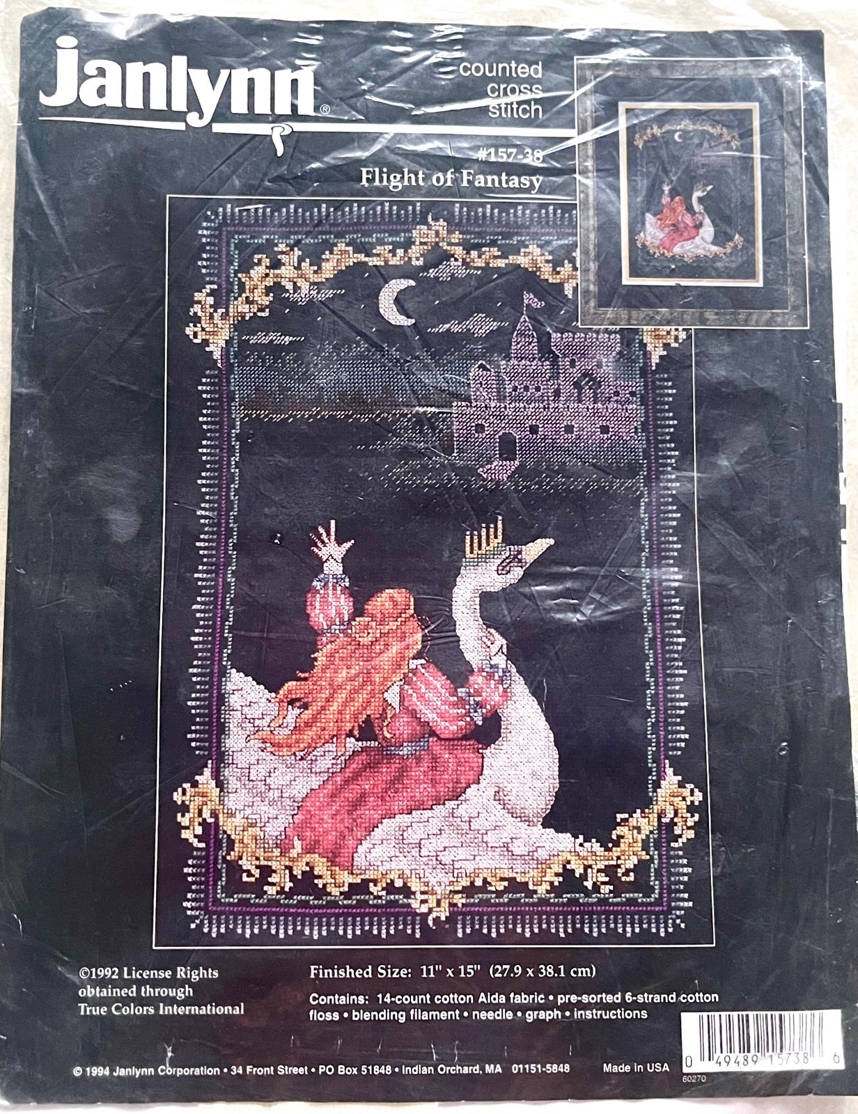 Janlynn - FLIGHT OF FANTASY - Vintage Cross Stitch Kit - #157-38 - Unopened/New