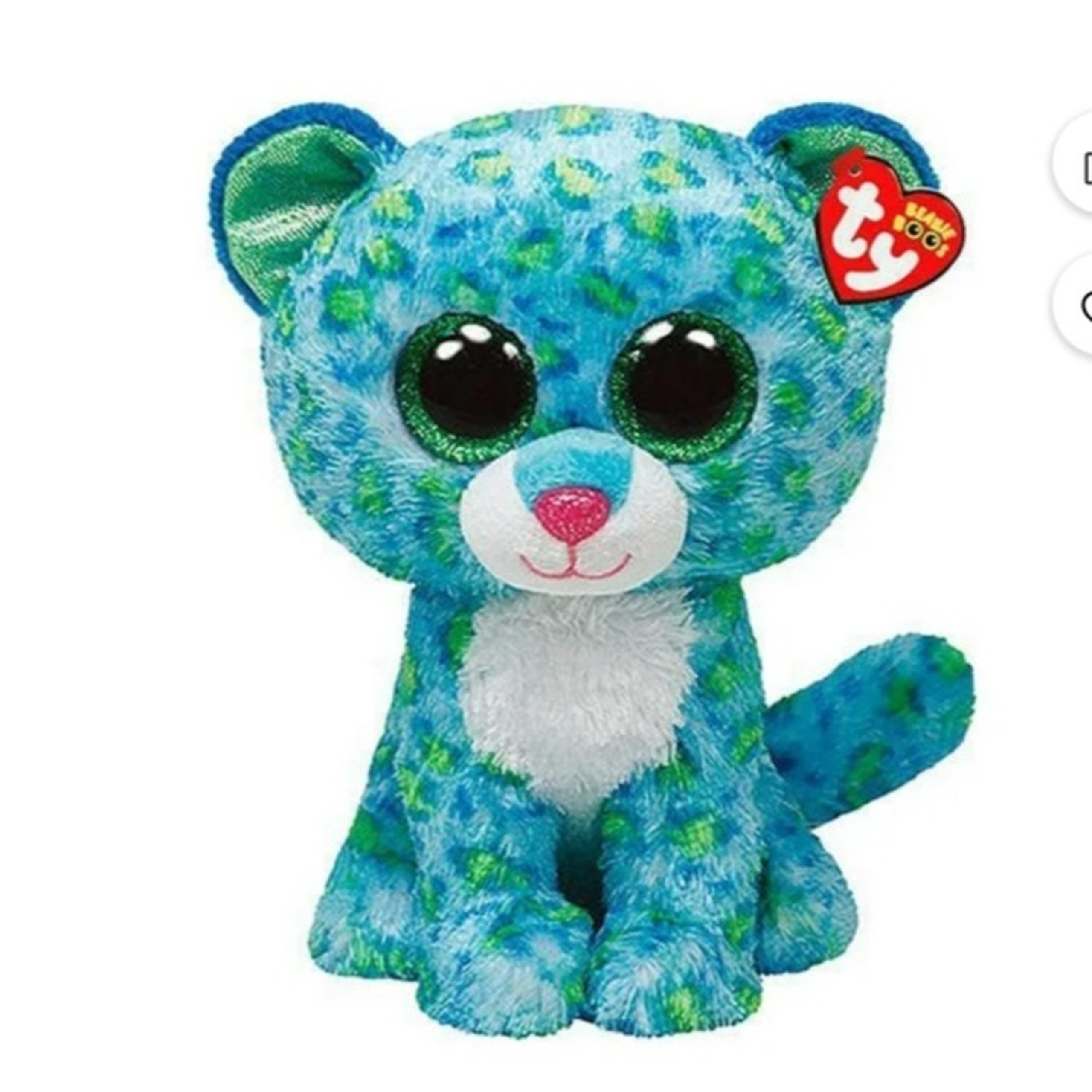 NEW! TY BEANIE BOOS Leona the Leopard (Glitter Eyes)