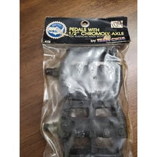 TEAM CYCLE 1/2 CHROME AXLE Pedals 1/2 in NOS BLACK 472 1985