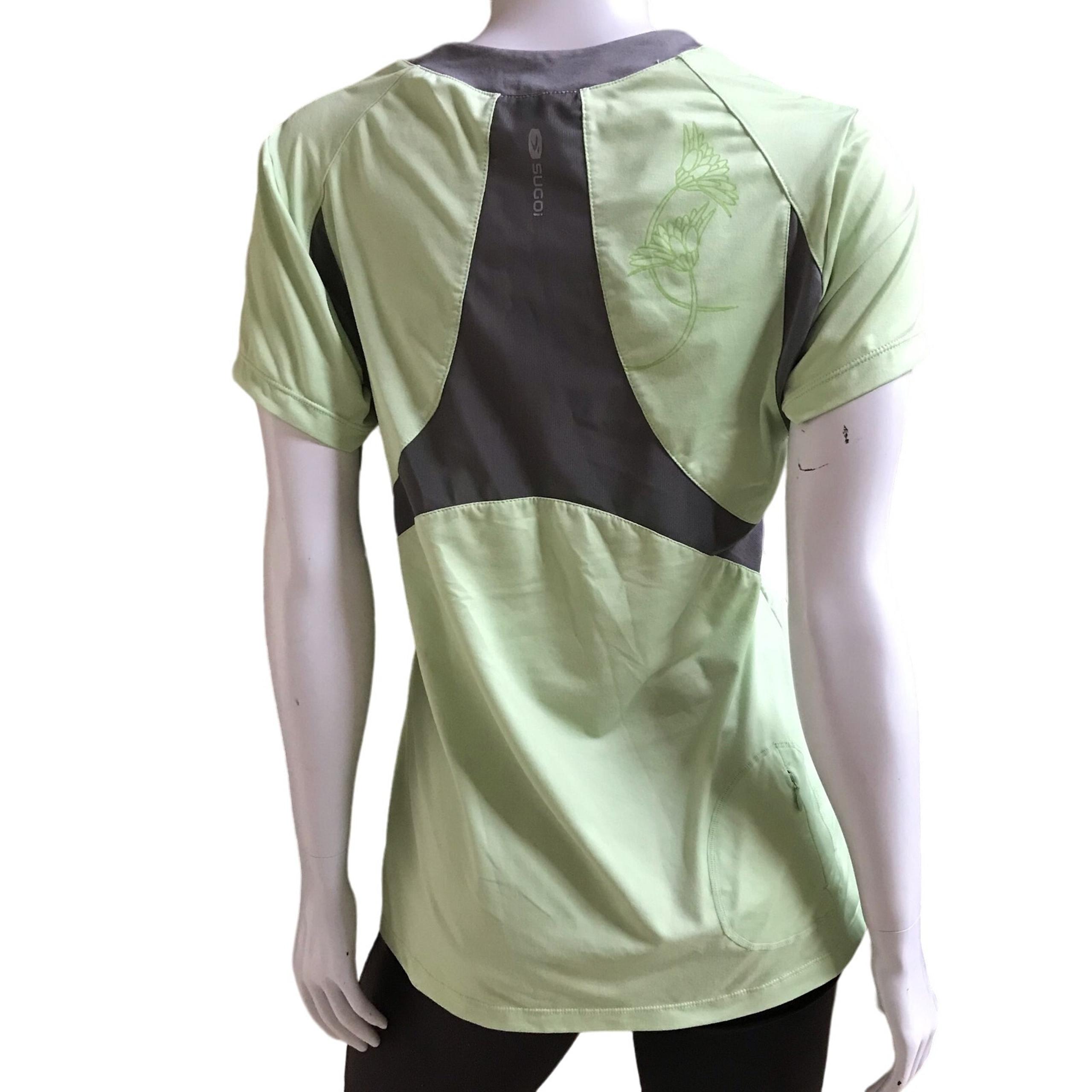 Sugoi Green Running T-Shirt with Pocket Short Sleeve Shirt Women's Size Large