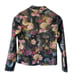 NWT Nicole Miller Floral Sequin Mock Neck Long Sleeve Top Shimmer Blouse Size L
