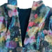 NWT Nicole Miller Floral Sequin Mock Neck Long Sleeve Top Shimmer Blouse Size L