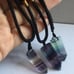 Rainbow Fluorite Pendant Necklace-Natural Gemstone Healing Balance Necklace