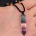 Rainbow Fluorite Pendant Necklace-Natural Gemstone Healing Balance Necklace