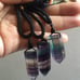 Rainbow Fluorite Pendant Necklace-Natural Gemstone Healing Balance Necklace