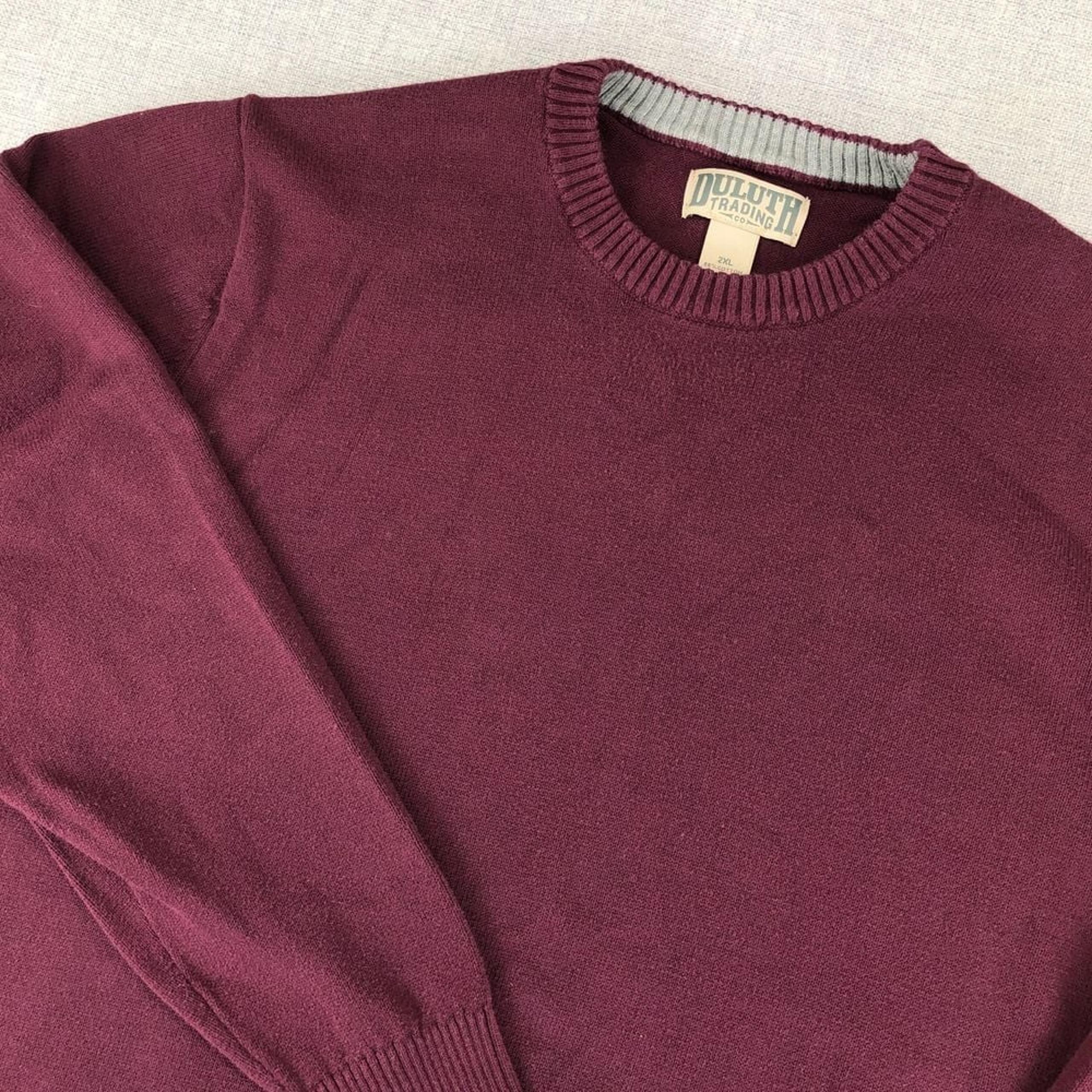 Duluth Trading Co Strongarm Sweater Mens XXL Cotton Crewneck Dark Red Classic