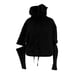 Alo Yoga Peak Cutout Long Sleeve Pullover Crop Hoodie Sweatshirt Black XS