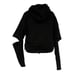 Alo Yoga Peak Cutout Long Sleeve Pullover Crop Hoodie Sweatshirt Black XS