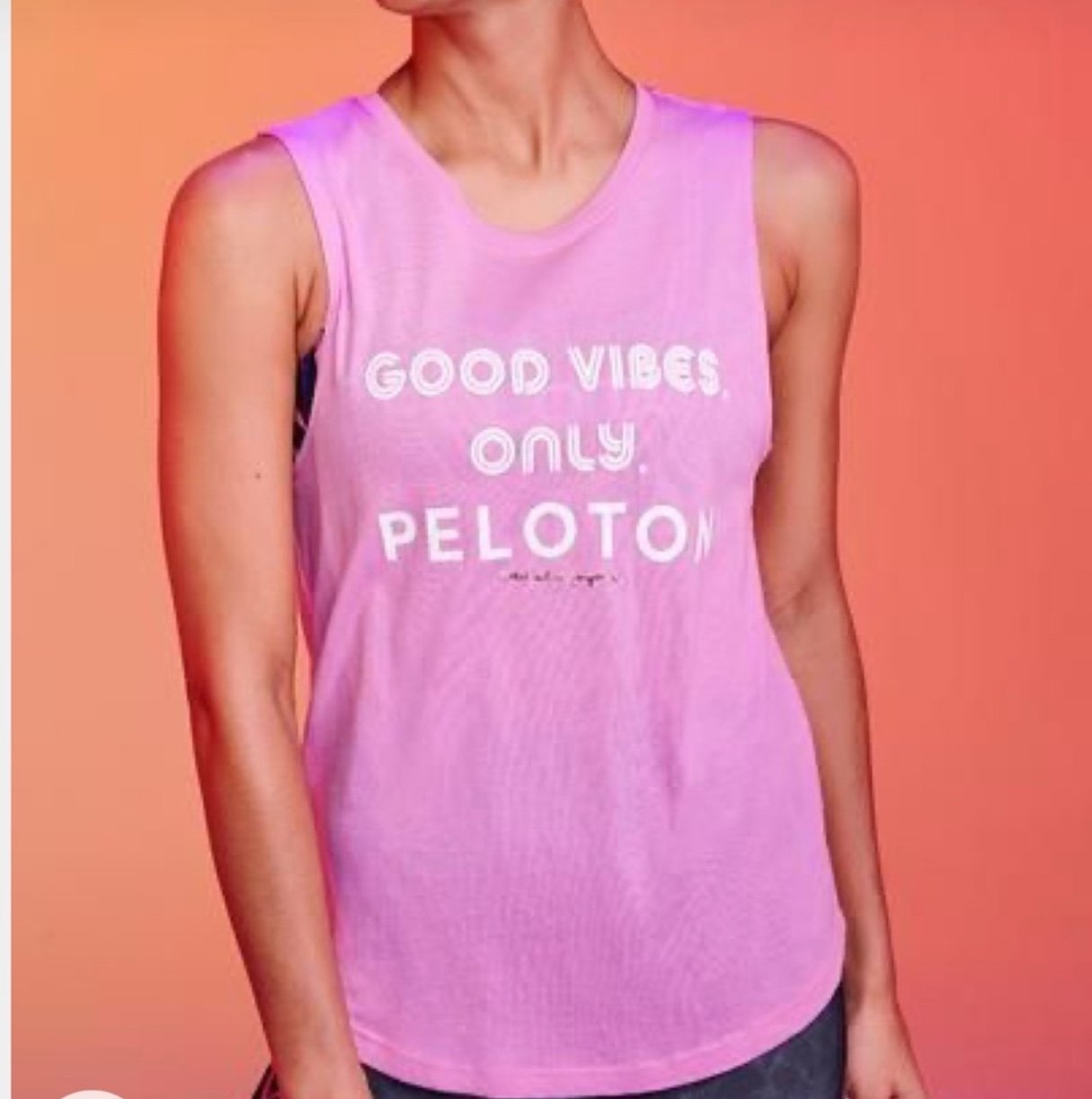 Peloton x Spiritual Gangster Collab Pink Muscle Tee Sz Large