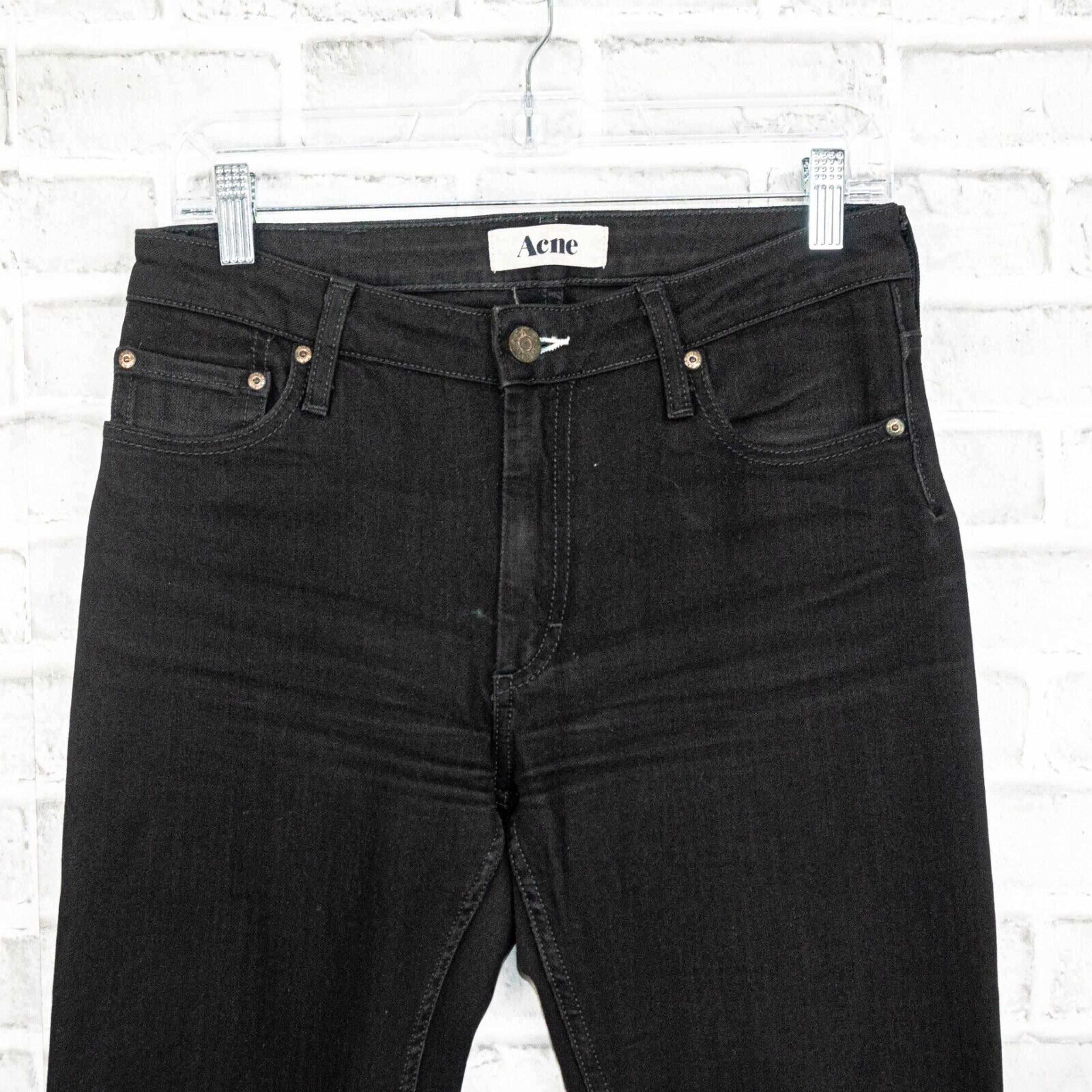 ACNE Women's FLEX Wet Black Skinny Denim Jeans Size 29