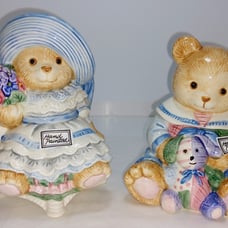 Fitz and Floyd hydrangea bear sugar and creamer