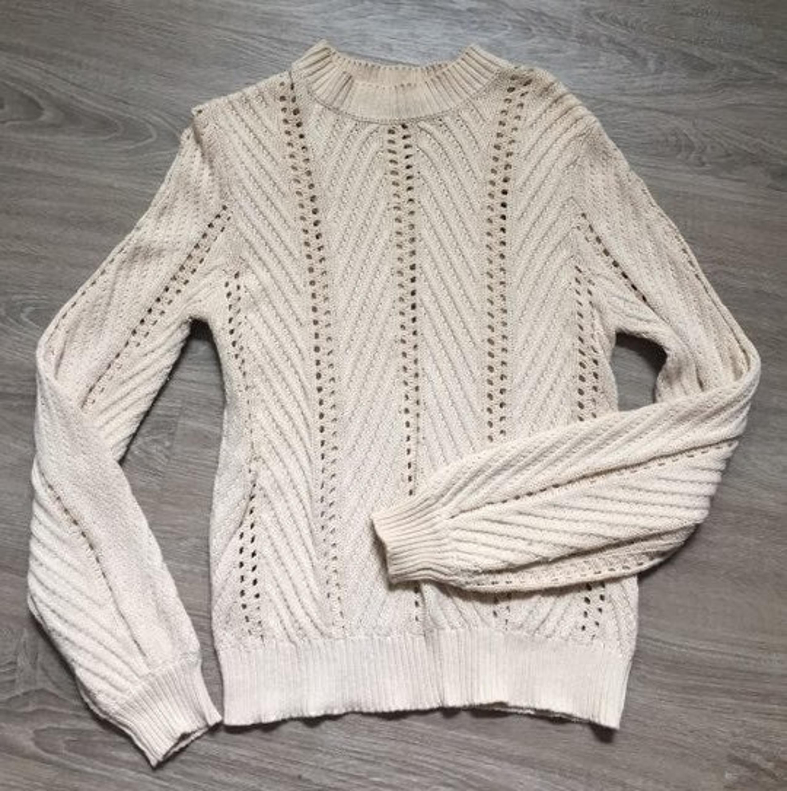 Chunky Knit Tan Sweater Long Sleeve