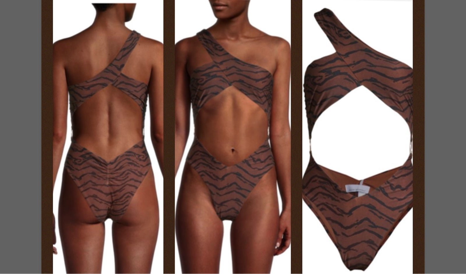WeWoreWhat Tiger-Print Asymmetrical Crossover One-Piece Swimsuit