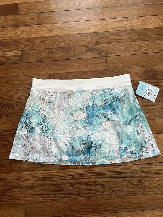 Sofibella 14in Women's Tennis Skirt Skort White / Blue Airflow Size L