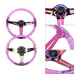 JDM Mugen Universal 6-Hole 350mm Deep Dish Purple Crystal Bubble Steering Wheel