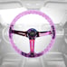 JDM Mugen Universal 6-Hole 350mm Deep Dish Purple Crystal Bubble Steering Wheel