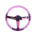 JDM Mugen Universal 6-Hole 350mm Deep Dish Purple Crystal Bubble Steering Wheel