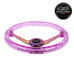 JDM Mugen Universal 6-Hole 350mm Deep Dish Purple Crystal Bubble Steering Wheel