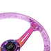 JDM Mugen Universal 6-Hole 350mm Deep Dish Purple Crystal Bubble Steering Wheel