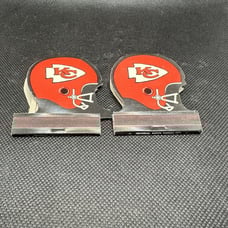 2x Vtg Kansas City Chiefs Matchbook Helmet Black Full 1960s 1970s Front Strike