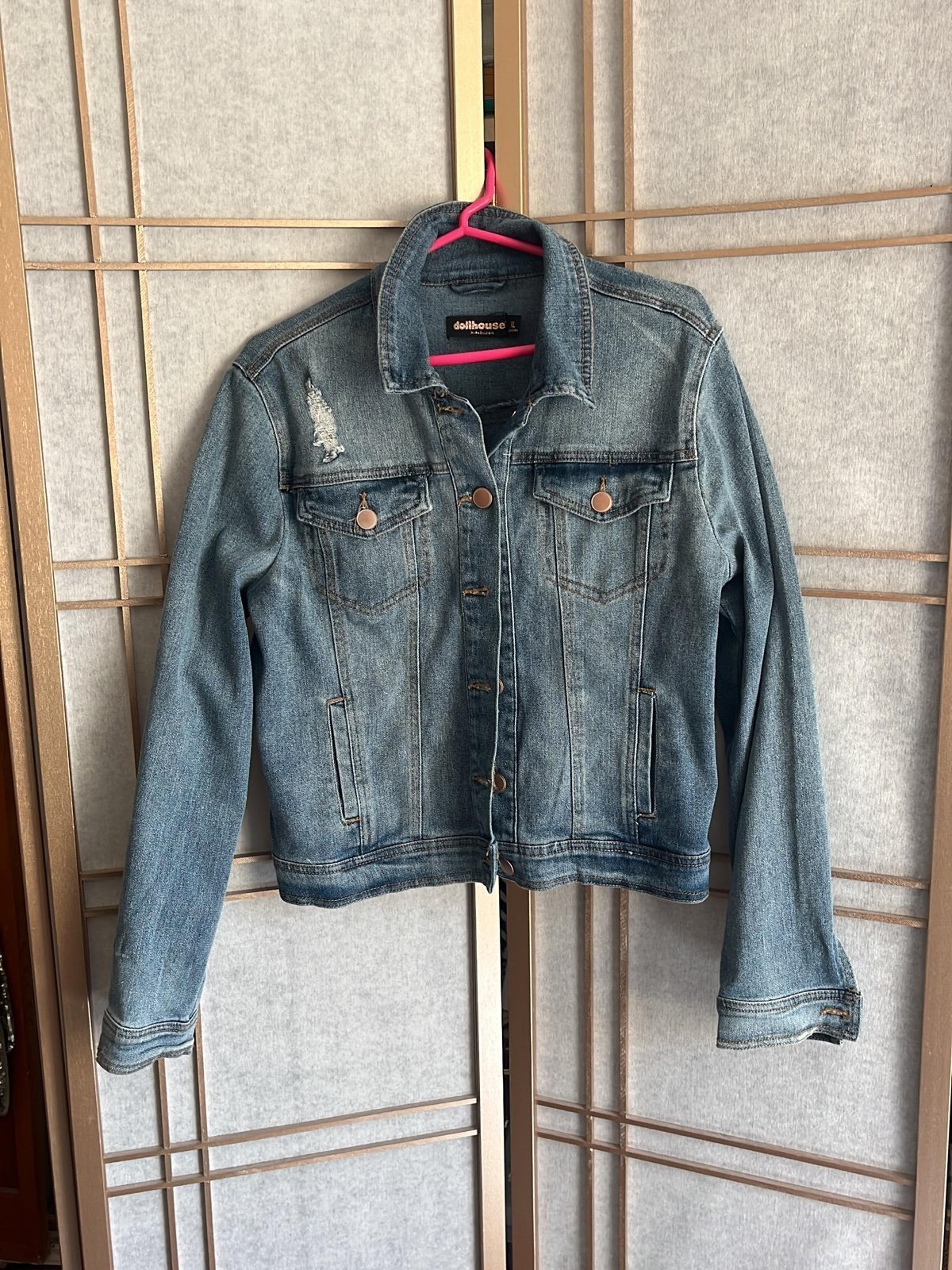NWT Dollhouse Distressed Demin Jean Jacket XL