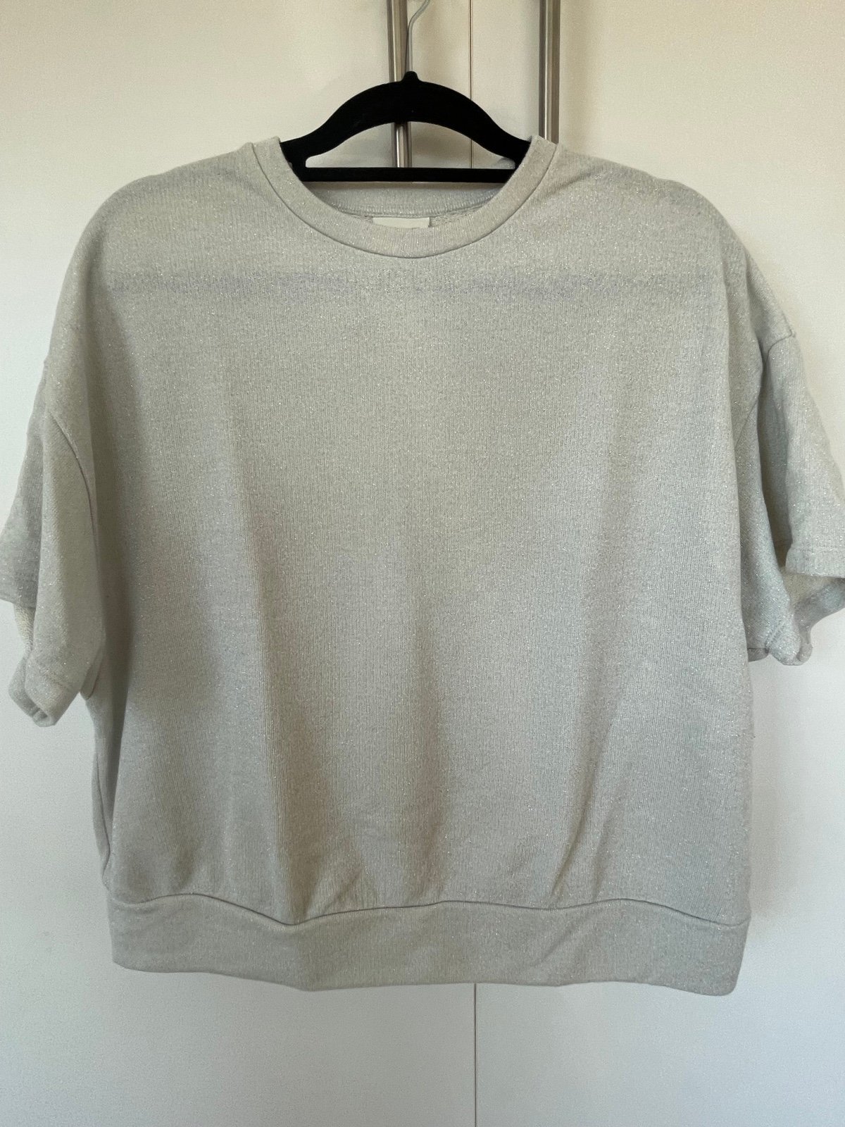 Dries Van Noten Short Sleeve Crewneck w/ Sparkle Material