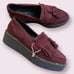 Flavio collection purple suede stacked platform loafers