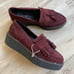 Flavio collection purple suede stacked platform loafers