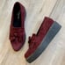 Flavio collection purple suede stacked platform loafers