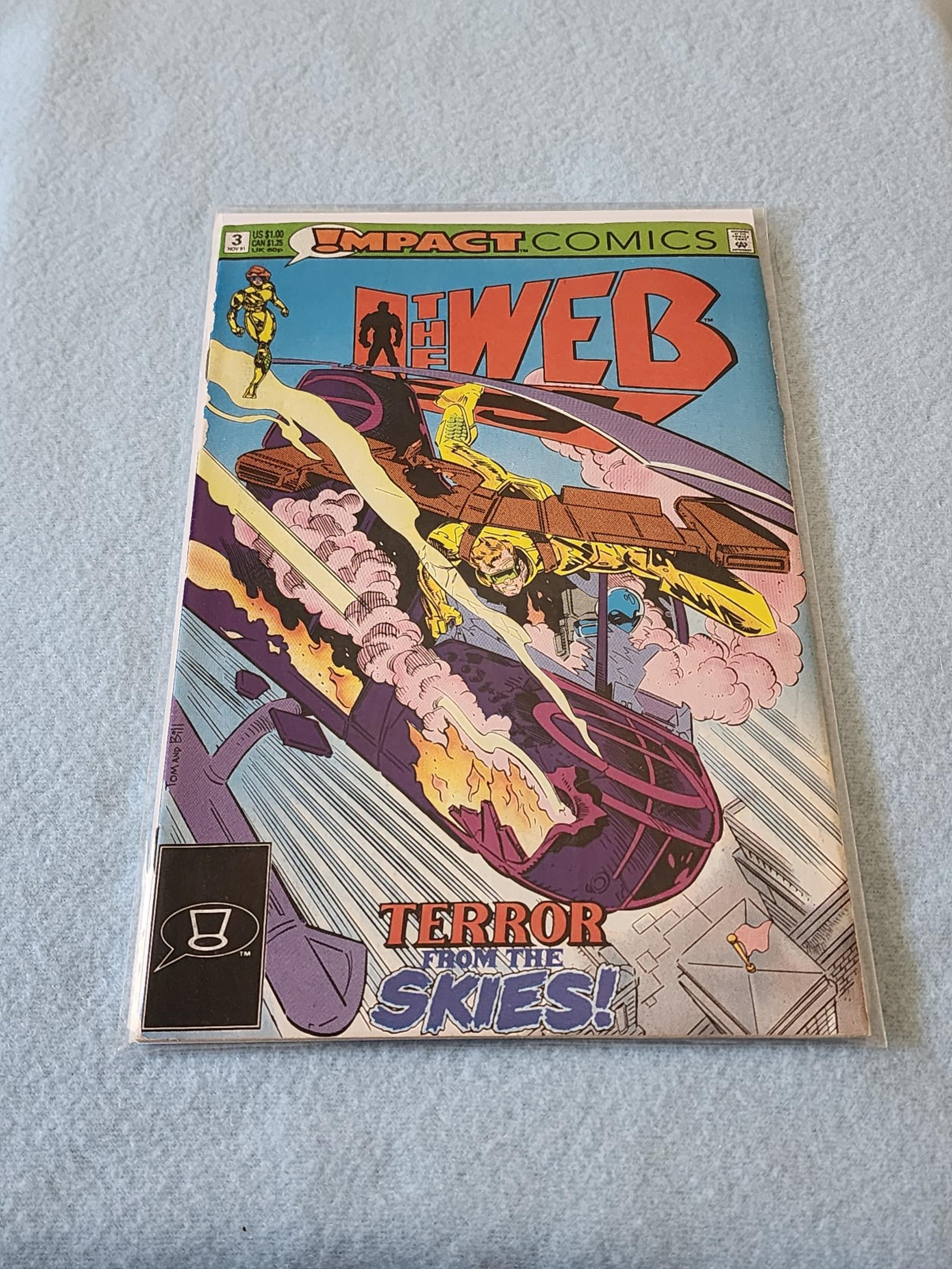 Impact Comics The Web # 3 November 1991 Very Good Condition in Bag and Board