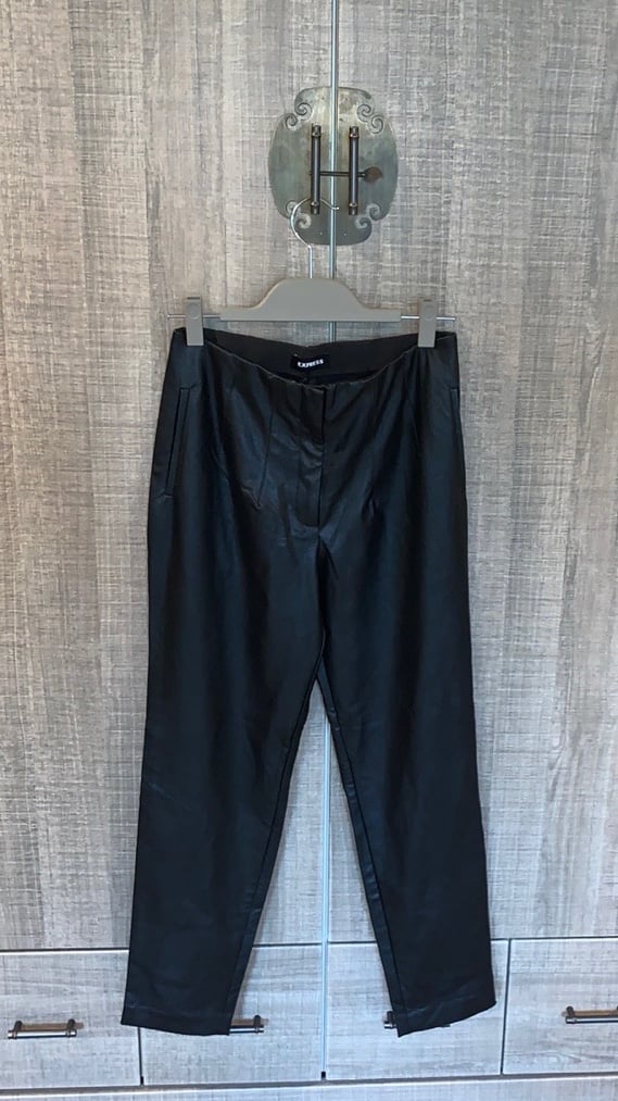 EXPRESS High Waisted Faux Leather Ankle Pant