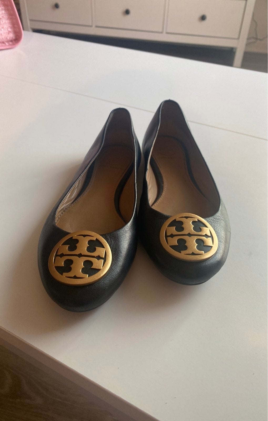 Tory Burch Black Leather Flats