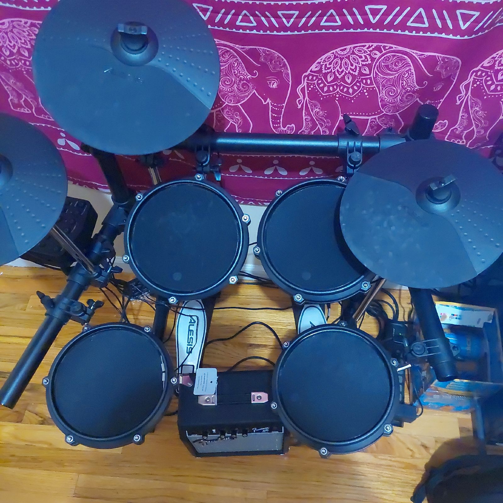 Alesis nitro mesh drum kit and fender 10w amp