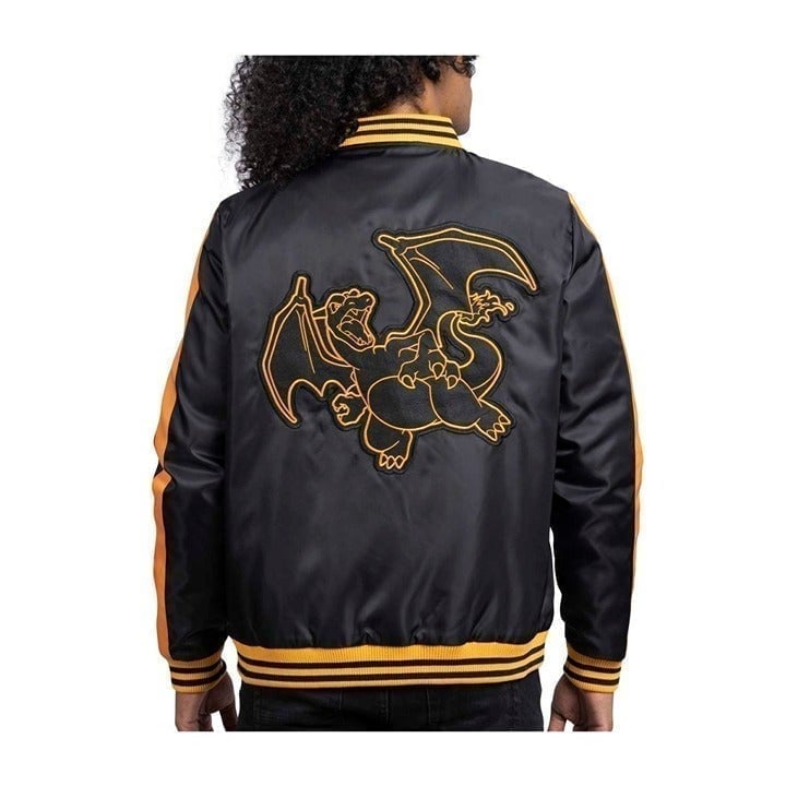 Charizard Pokémon Jackets Black non-Insulated Snap-Down Jacket - Adult