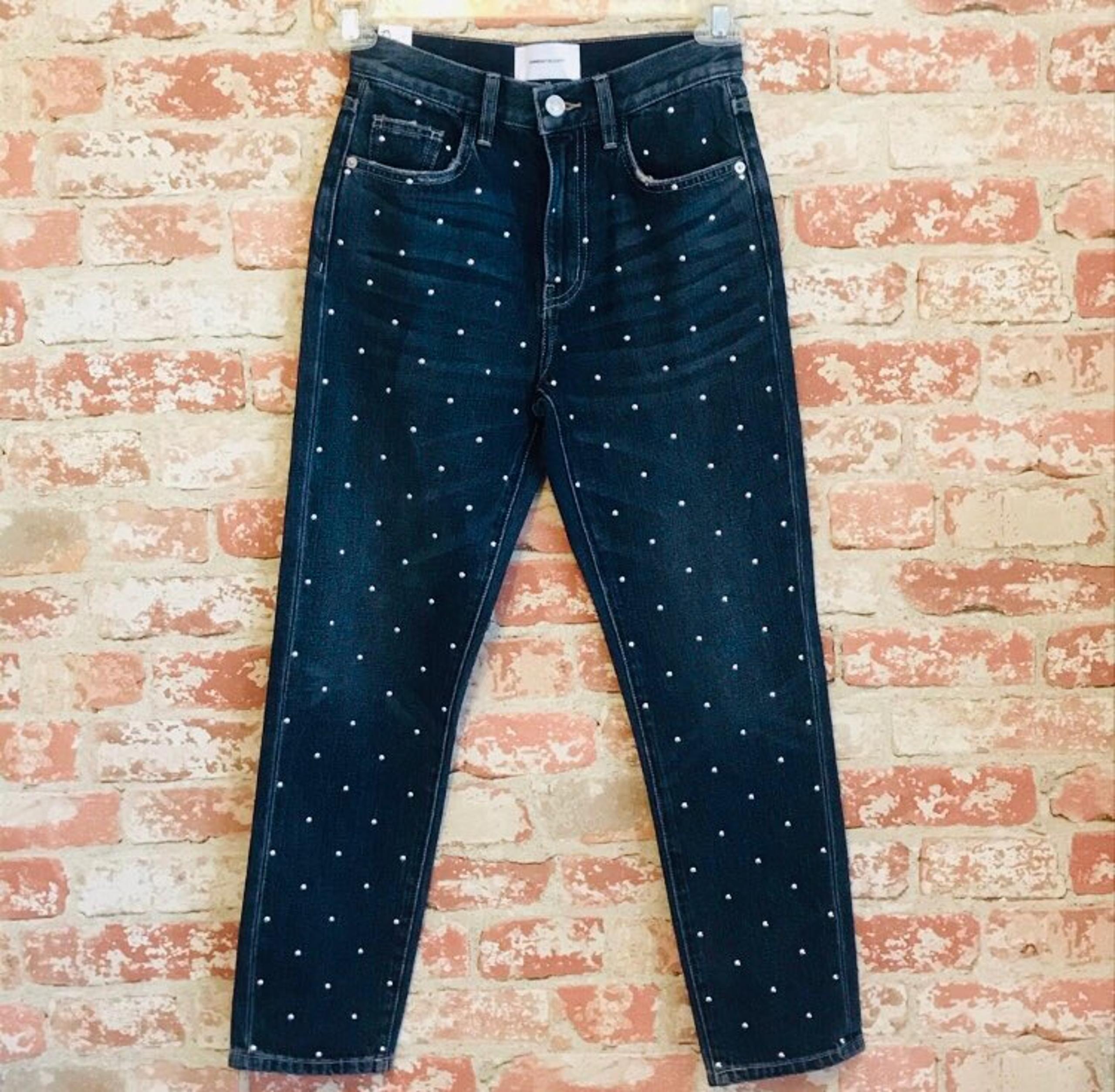 NEW Current Elliot Studded Cropped Jeans
