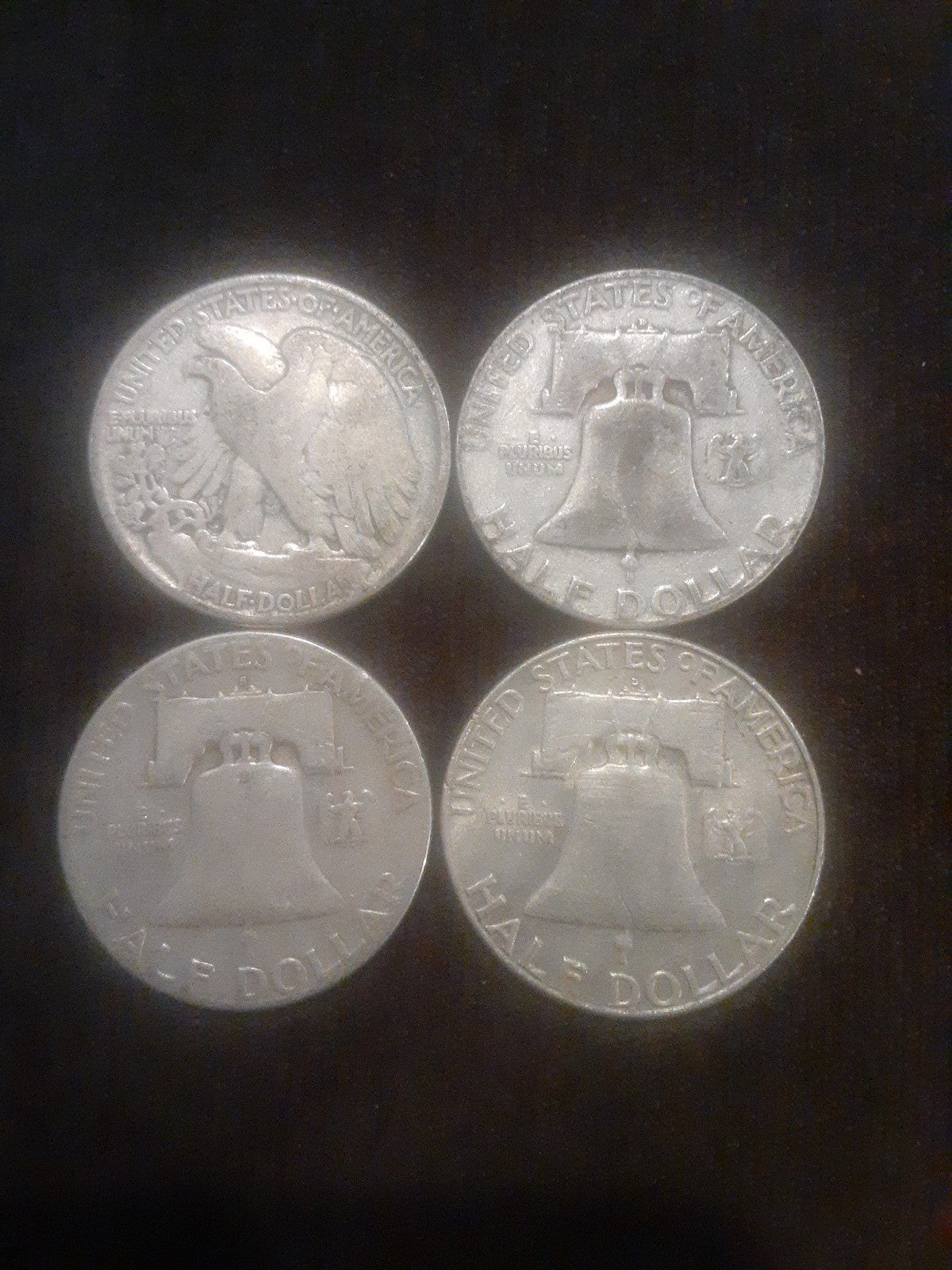 Silver US coins junk silver 1/2 dollars 50 cent 4X