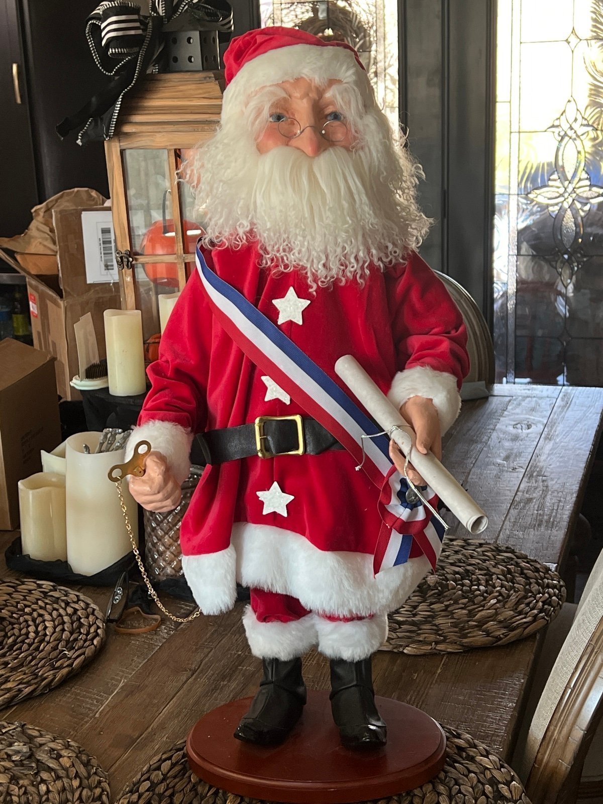 Byers Choice LTD Carolers Knodder store window Santa
