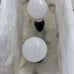 SIMON BLAKE Short Marble double bulb table top lamp NEW with defects !