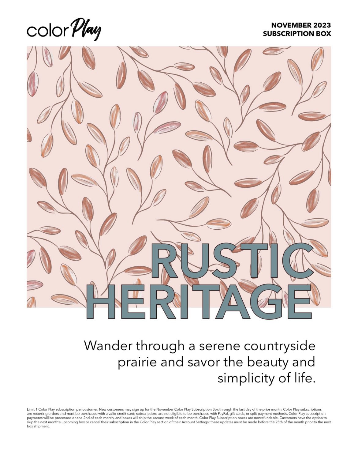 Color Street Color Play Subscription Box November 2023 Rustic Heritage