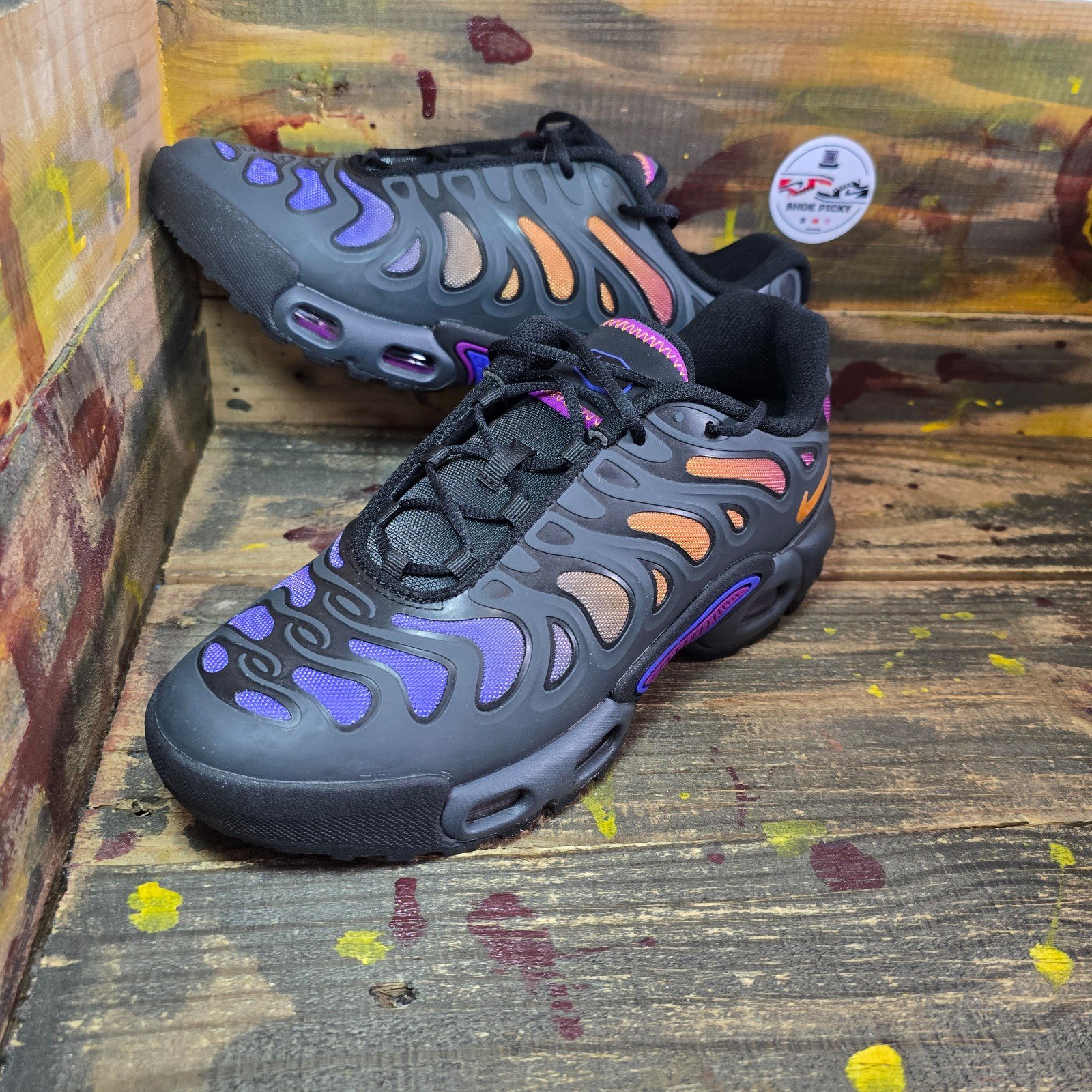 Nike Air Max Plus Drift 7Y = 8.5 women Shoes~Black/Anthracite/Viotech/ new