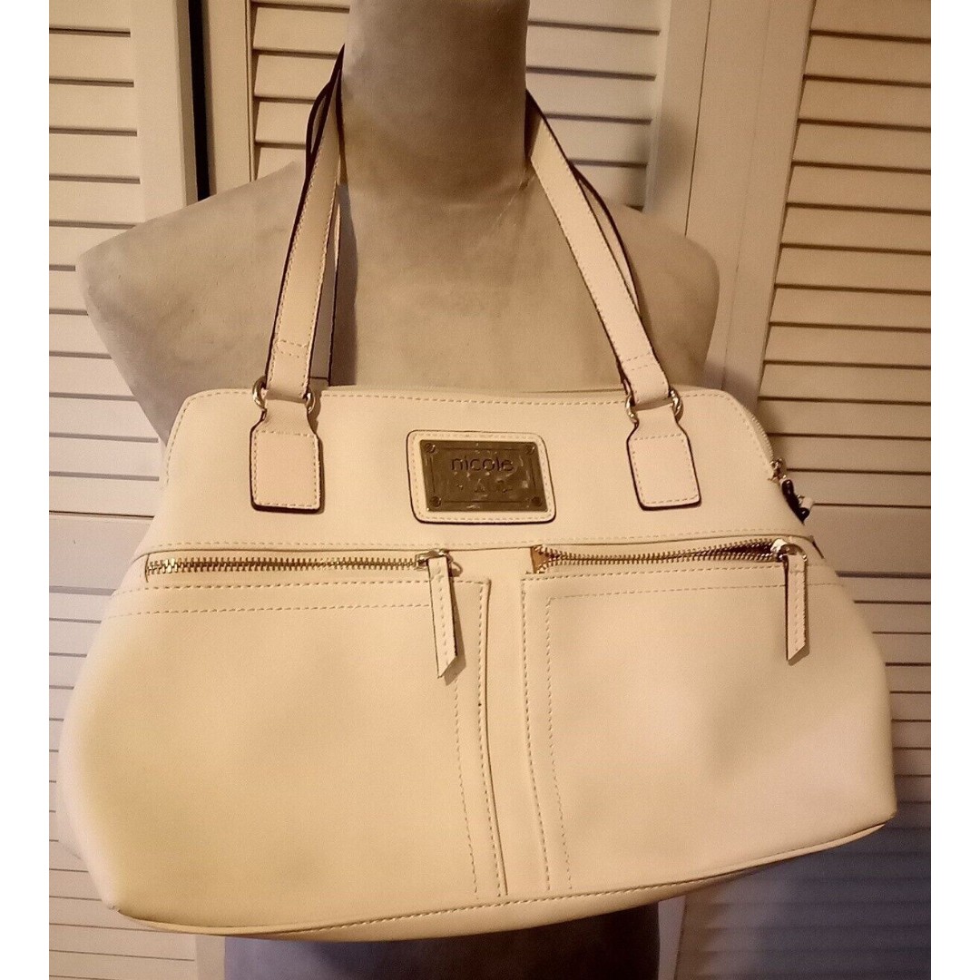 Nicole Miller Off White Ivory Ladies Handbag Purse Summer Vacation Purse