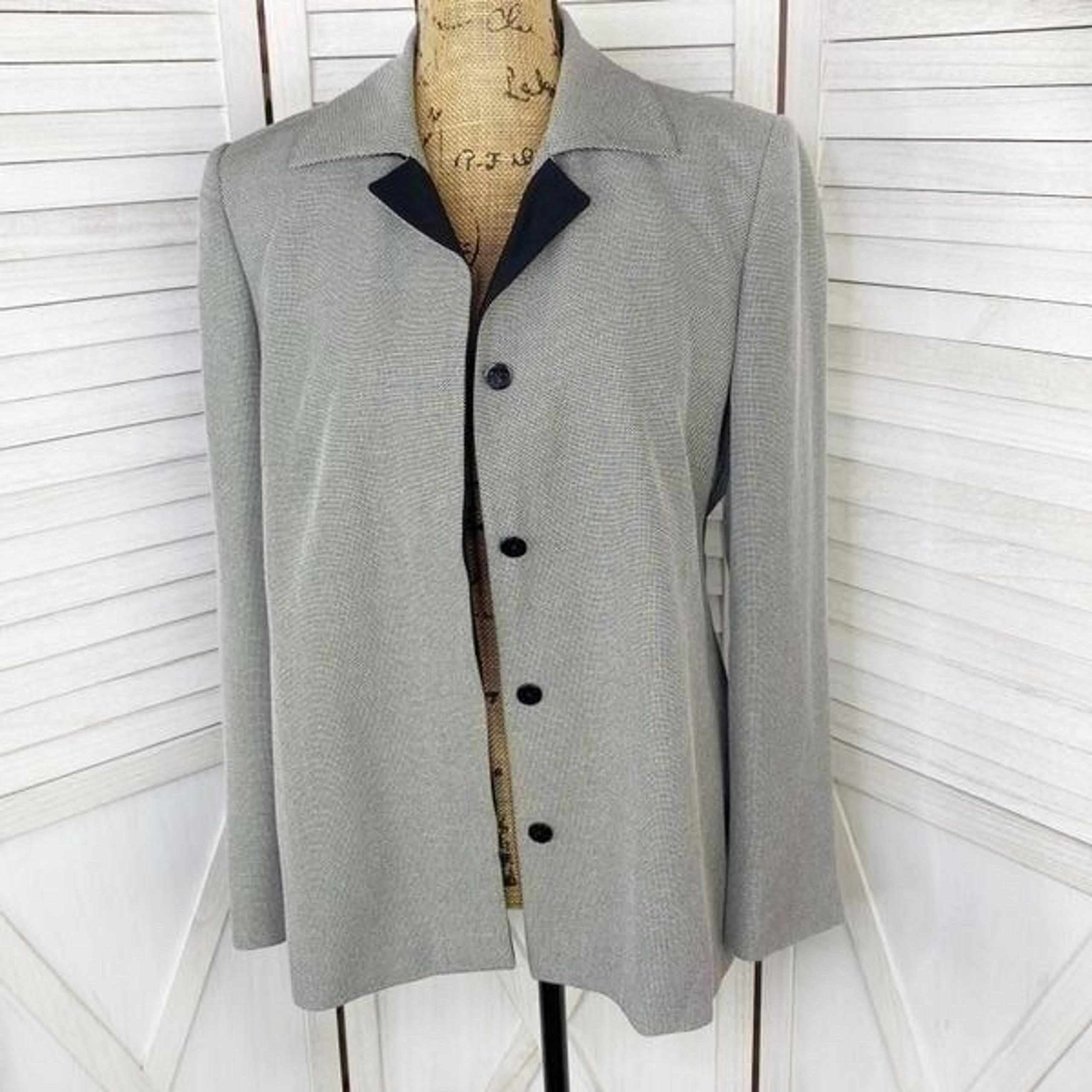 Nicola Italian Dot Matrix Single Breasted Blazer Black White 10 Hidden Button