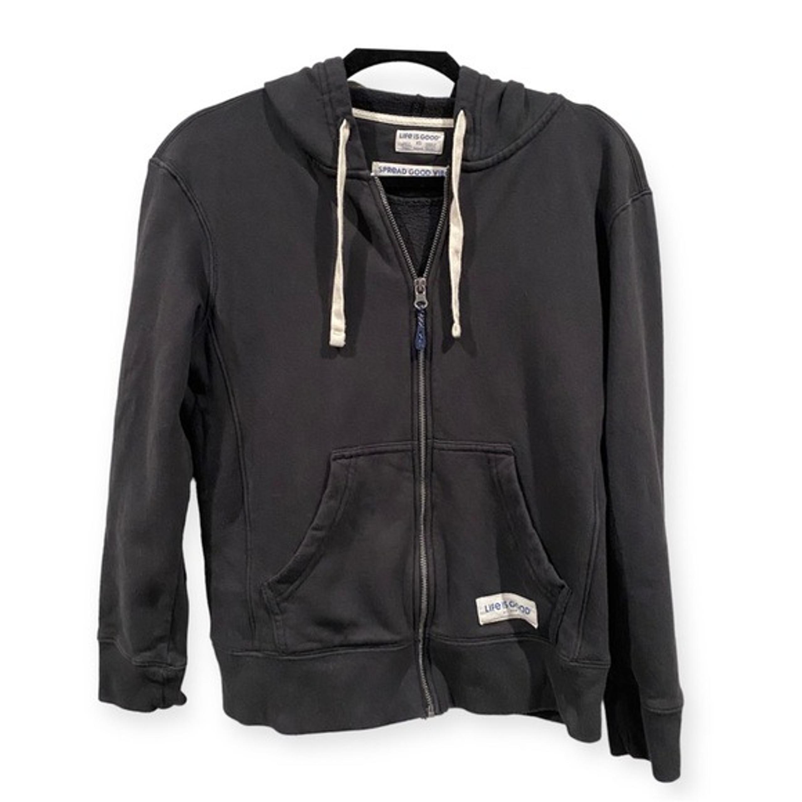 Life Is Good Women’s Full Zip Hoodie Black X-Small