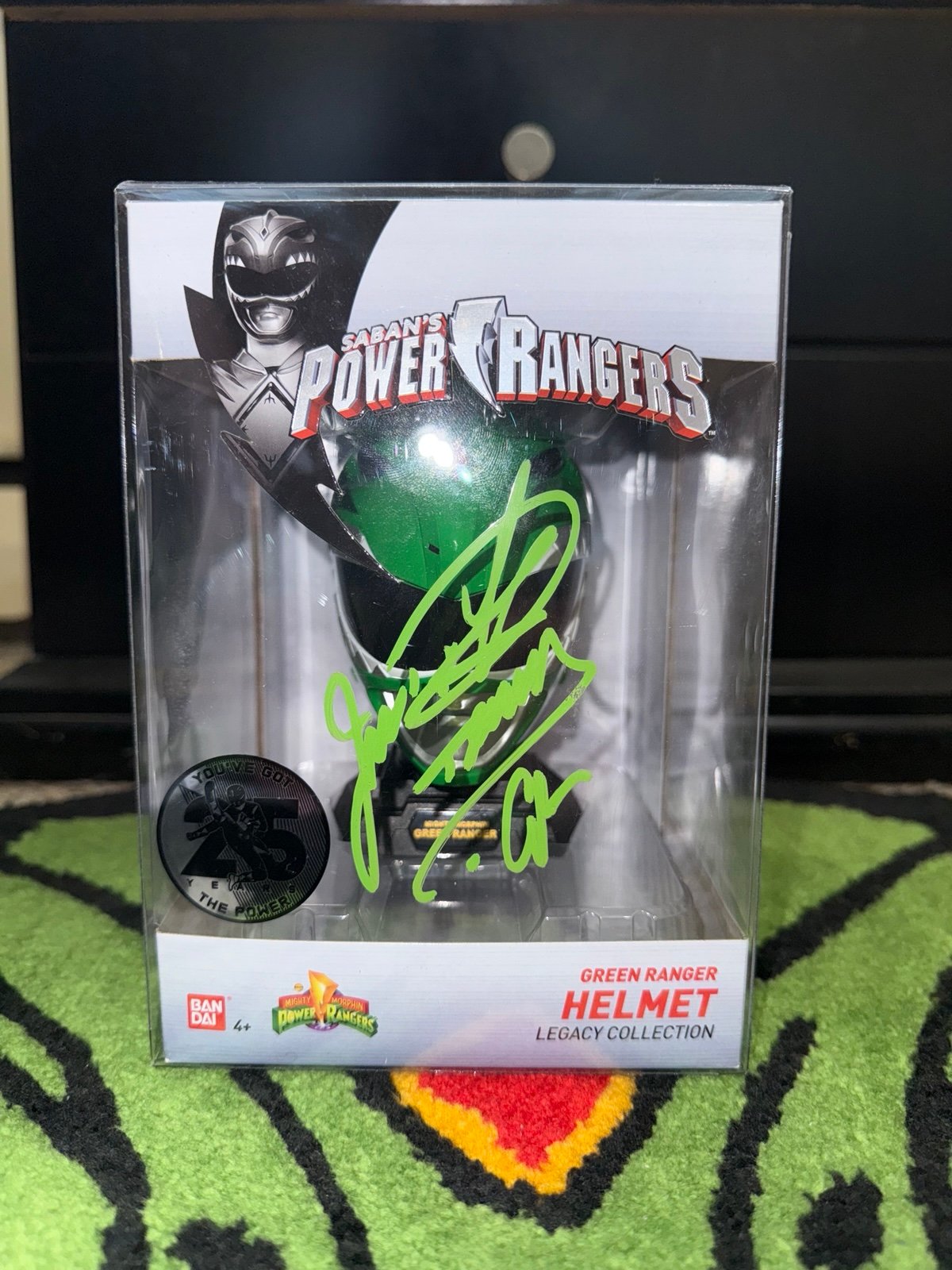 Green Ranger mini helmet signed by Jason David Frank JDF with COA