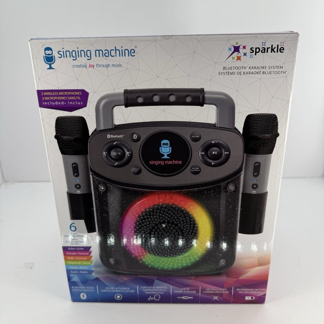 Sparkle Singing Machine Wireless Bluetooth Karaoke System