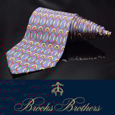 BROOKS BROTHERS Blue Red Gold Chain Tie