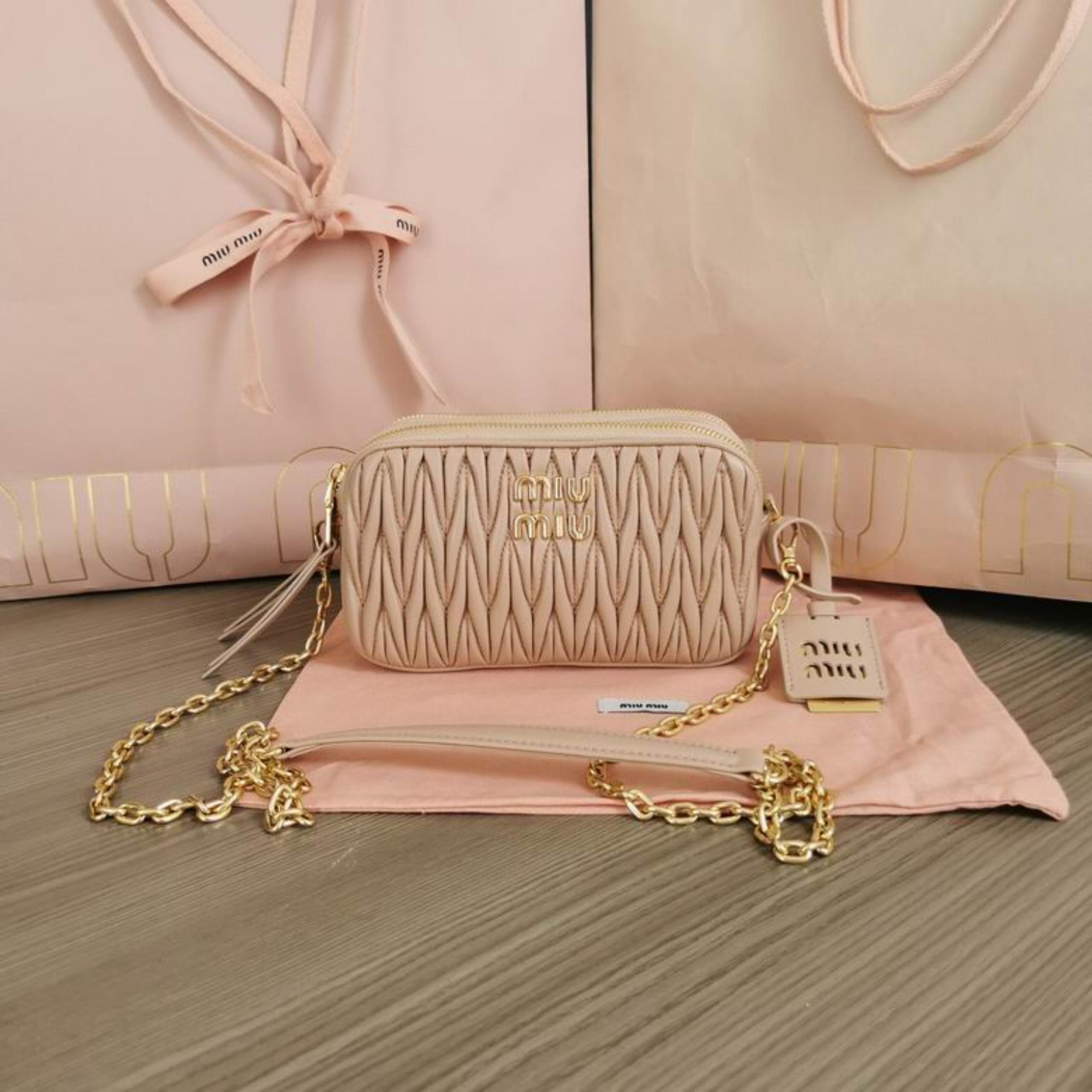 pink leather cross body bag5BP045 18X10X5cm