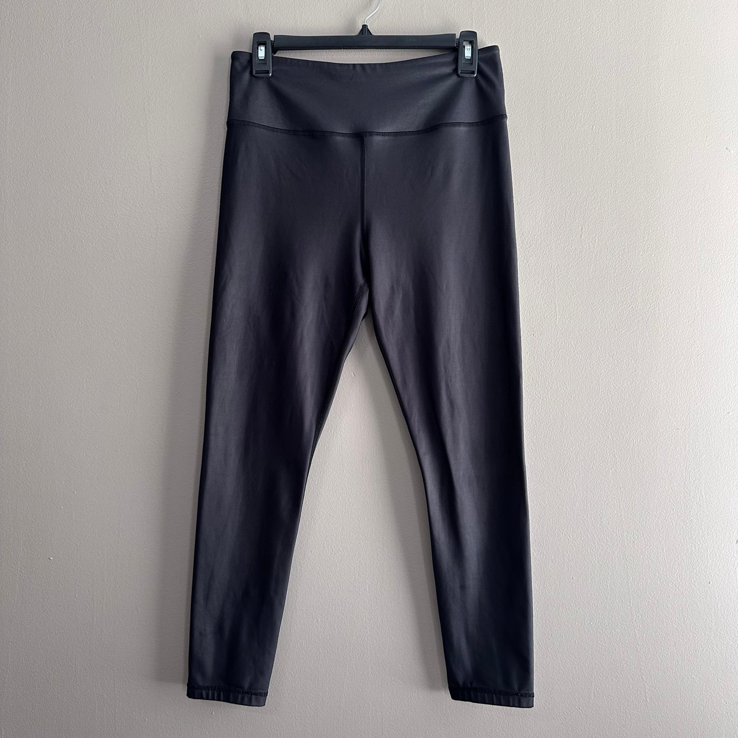 ZYIA Active Black Sheen Stretch Activewear Leggings Womens 12 Athletic Yoga